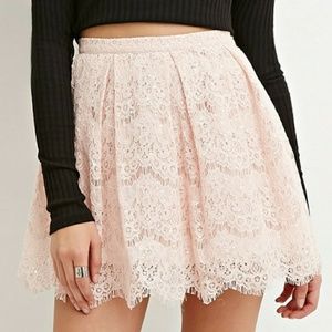 Sequined Eyelash Lace Skirt